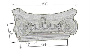 Ionic Flat Pilaster Capital 10"